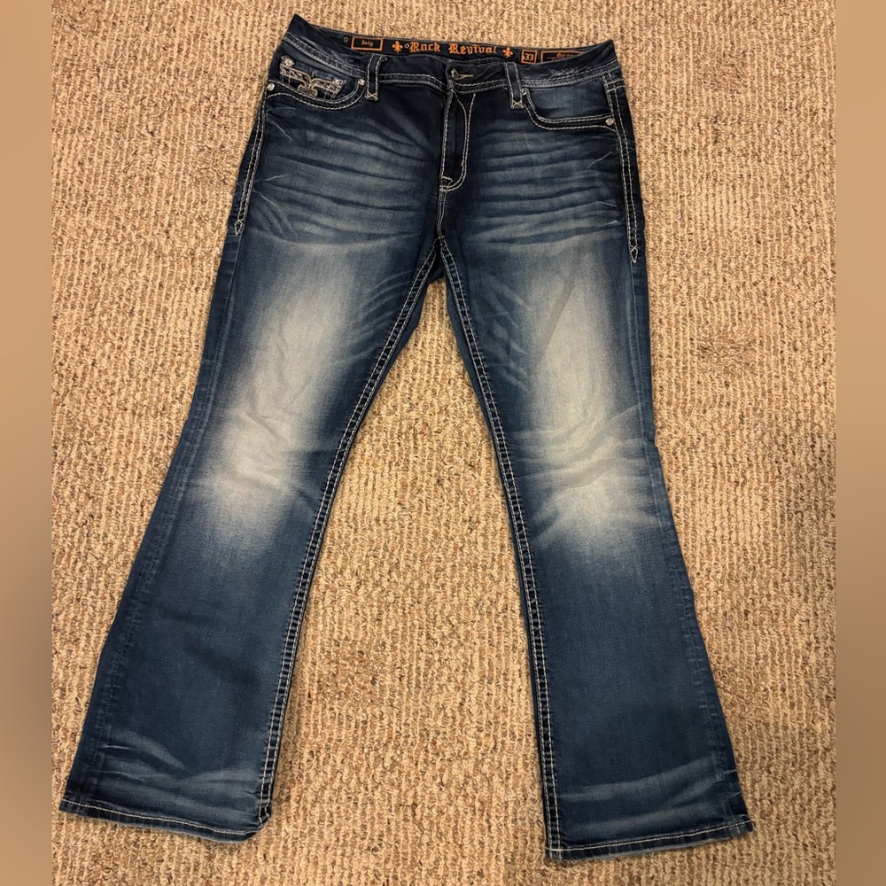 Rock Revival Dark Blue Bootcut Jeans Style: July in Size 33